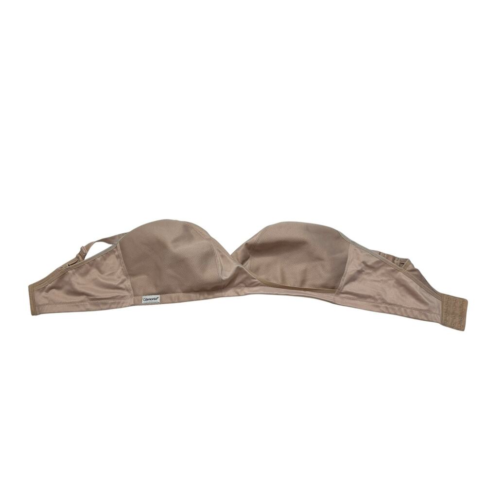 GLAMORISE Cross Front Wireless Comfort Bra in Beige Size 48 F/G Adjustable Strap - Picture 3 of 6